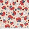 Cream Patriotic Hearts America The Beautiful 44"/45" Fabric Per Yard -Michaels Fabric Sale 100628258186096