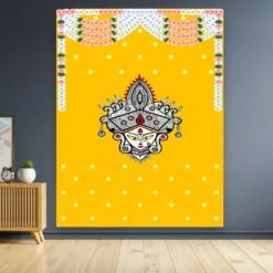 Indian Durga Mata Backdrop Traditional Cloth Durga Pooja Navratri Backdrop Hindu Pooja Decor Indian Wall Art Photo Wall Banner Decorative Hangings Housewarming Gift Red -Michaels Fabric Sale 104260640700080