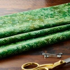Feldman Premium Indonesian Batik Green Leaves Fabric -Michaels Fabric Sale 10607610 20