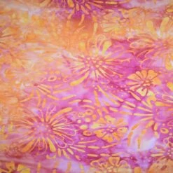 Feldman Premium Indonesian Batik Pink & Orange Tie Dye Cotton Fabric