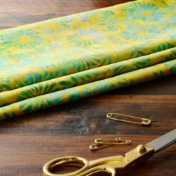 Feldman Premium Indonesia Batik Blue & Green Daisy Fabric -Michaels Fabric Sale 10607620 20