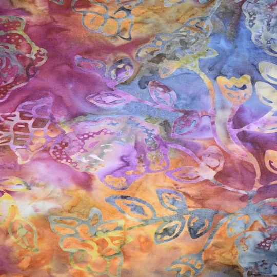 Feldman Batik Raspberry Lavender Tonal Stamp Rose Cotton Fabric 6 Feldman Batik Raspberry Lavender Tonal Stamp Rose Cotton Fabric - Image 4