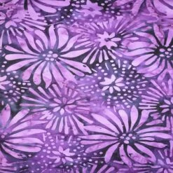 Feldman Batik Plum Tonal Stamp Daisy Cotton Fabric