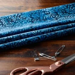 Feldman Batik Navy Royal Stamp Clover Petal Cotton Fabric -Michaels Fabric Sale 10607646 20