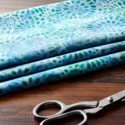 Feldman Batik Turquoise Plum Stamp Starburst Cotton Fabric -Michaels Fabric Sale 10607653 20