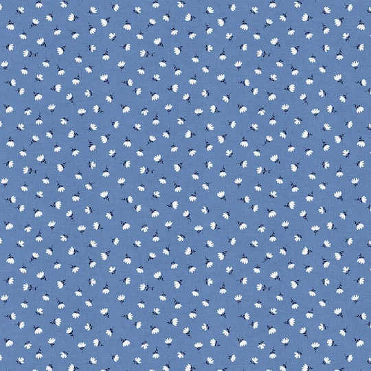 Fabric Editions Blue Carolina Flower Cotton Fabric 4 Fabric Editions Blue Carolina Flower Cotton Fabric - Image 2