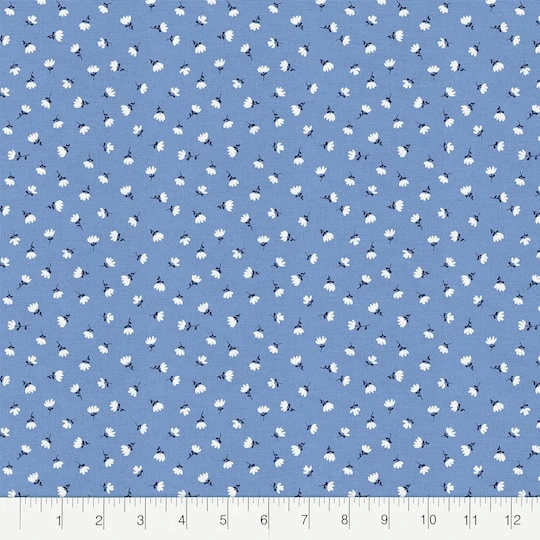 Fabric Editions Blue Carolina Flower Cotton Fabric 5 Fabric Editions Blue Carolina Flower Cotton Fabric - Image 3