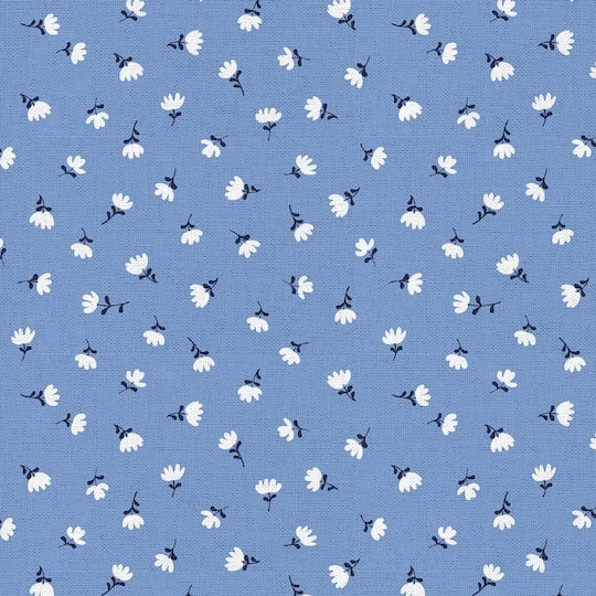 Fabric Editions Blue Carolina Flower Cotton Fabric 6 Fabric Editions Blue Carolina Flower Cotton Fabric - Image 4