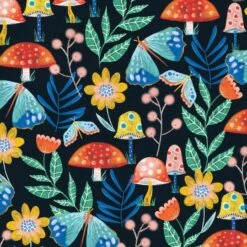 Fabric Editions Navy Mushroom Garden Cotton Fabric -Michaels Fabric Sale 10735229 3