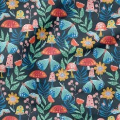 Fabric Editions Navy Mushroom Garden Cotton Fabric -Michaels Fabric Sale 10735229 4