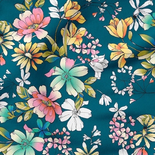 Fabric Editions Navy Belle Garden Cotton Fabric 7 Fabric Editions Navy Belle Garden Cotton Fabric - Image 5