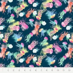 Fabric Editions Navy Deep Sea Jellyfish Cotton Fabric 9 Fabric Editions Navy Deep Sea Jellyfish Cotton Fabric -Michaels Fabric Sale 10735240 2