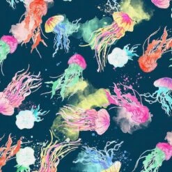 Fabric Editions Navy Deep Sea Jellyfish Cotton Fabric 10 Fabric Editions Navy Deep Sea Jellyfish Cotton Fabric -Michaels Fabric Sale 10735240 3