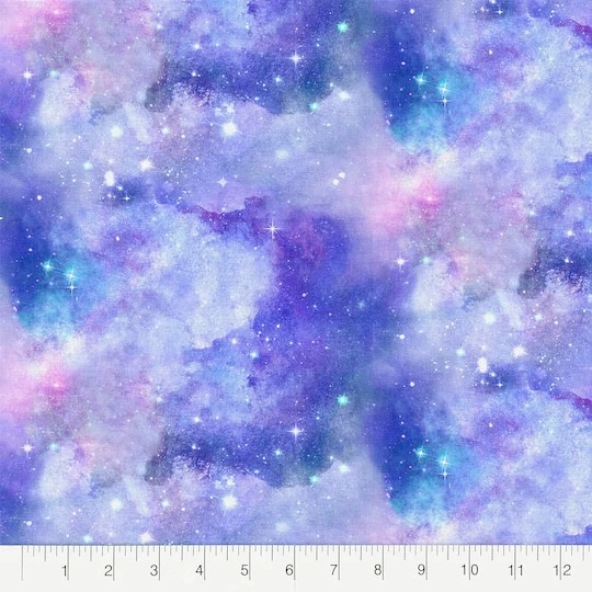 Fabric Editions Purple Celestial Cotton Fabric 5 Fabric Editions Purple Celestial Cotton Fabric - Image 3