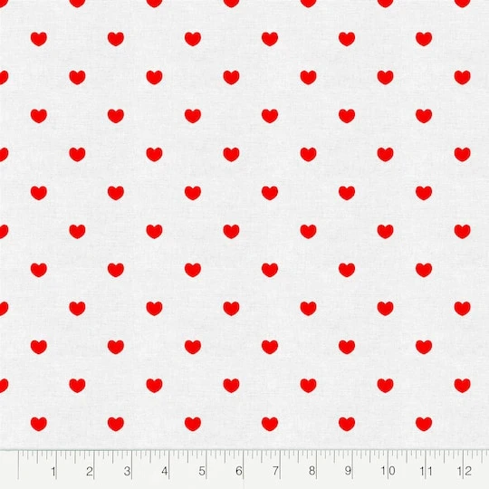 Fabric Editions White Hearts Cotton Fabric 5 Fabric Editions White Hearts Cotton Fabric - Image 3
