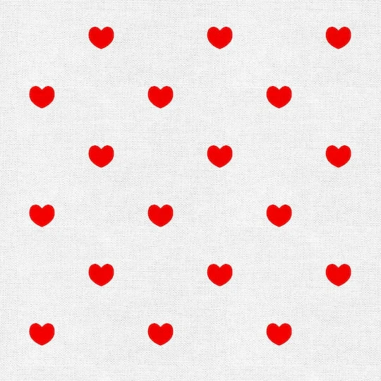 Fabric Editions White Hearts Cotton Fabric 6 Fabric Editions White Hearts Cotton Fabric - Image 4