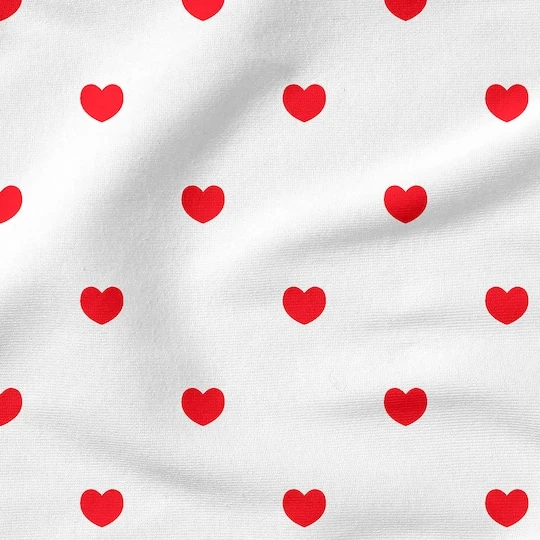 Fabric Editions White Hearts Cotton Fabric 7 Fabric Editions White Hearts Cotton Fabric - Image 5