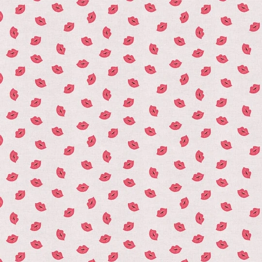 Fabric Editions Pink Lips Cotton Fabric 4 Fabric Editions Pink Lips Cotton Fabric - Image 2