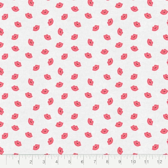 Fabric Editions Pink Lips Cotton Fabric 5 Fabric Editions Pink Lips Cotton Fabric - Image 3
