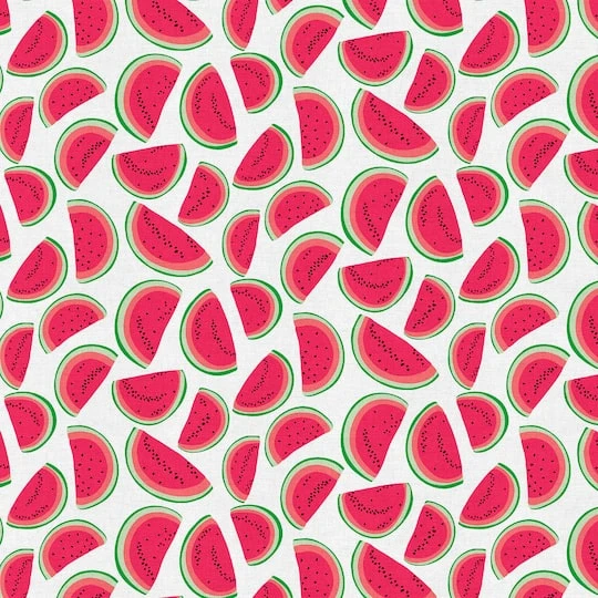 Fabric Editions White Watermelon Cotton Fabric 4 Fabric Editions White Watermelon Cotton Fabric - Image 2