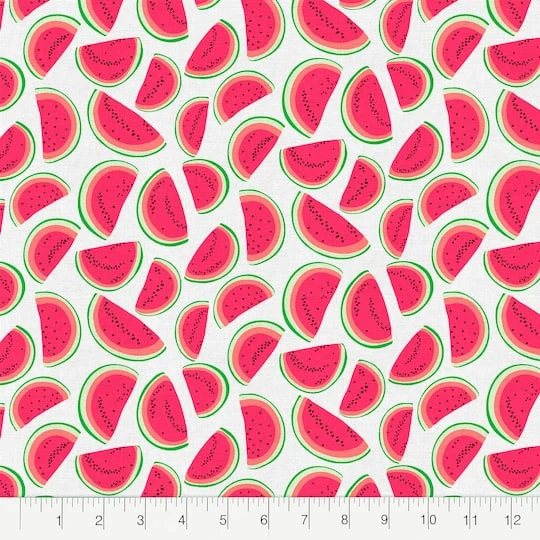 Fabric Editions White Watermelon Cotton Fabric 5 Fabric Editions White Watermelon Cotton Fabric - Image 3