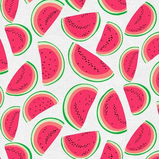 Fabric Editions White Watermelon Cotton Fabric 6 Fabric Editions White Watermelon Cotton Fabric - Image 4