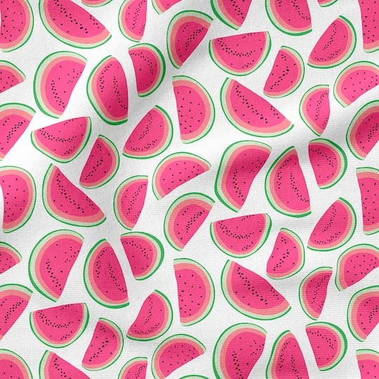 Fabric Editions White Watermelon Cotton Fabric 7 Fabric Editions White Watermelon Cotton Fabric - Image 5