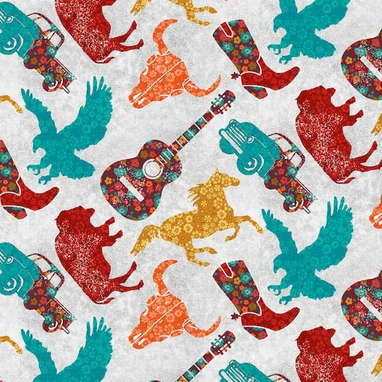 Fabric Editions White Southwest Sunset Cotton Fabric 3 Fabric Editions White Southwest Sunset Cotton Fabric