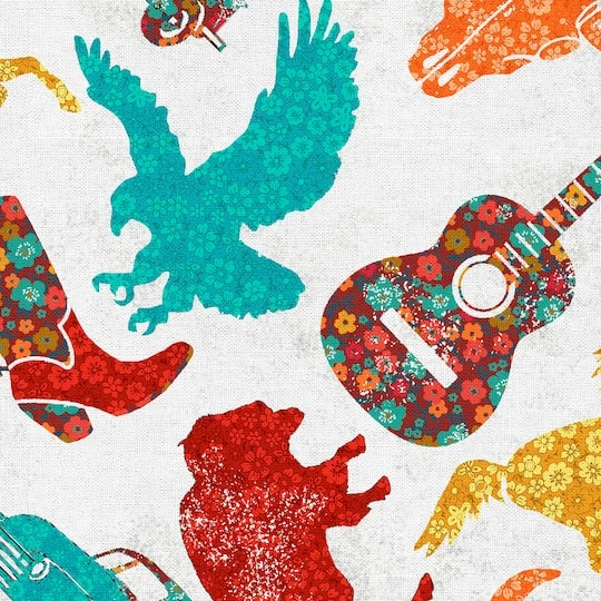 Fabric Editions White Southwest Sunset Cotton Fabric 6 Fabric Editions White Southwest Sunset Cotton Fabric - Image 4