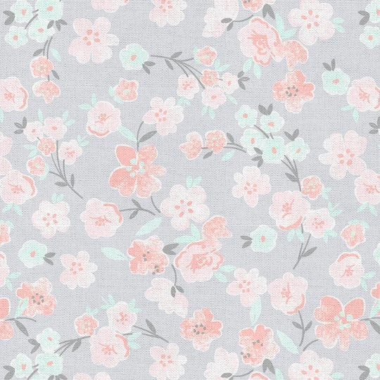 Fabric Editions Gray Floral Blooms Cotton Fabric 6 Fabric Editions Gray Floral Blooms Cotton Fabric - Image 4