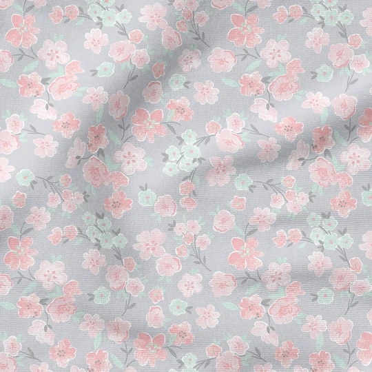 Fabric Editions Gray Floral Blooms Cotton Fabric 7 Fabric Editions Gray Floral Blooms Cotton Fabric - Image 5