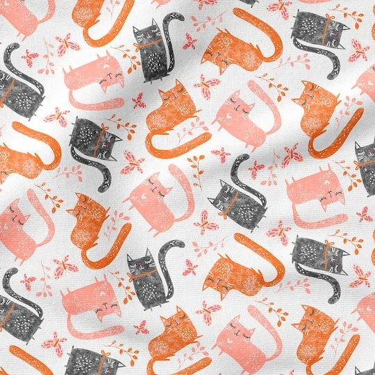 Fabric Editions White Playful Kittens Cotton Fabric 7 Fabric Editions White Playful Kittens Cotton Fabric - Image 5