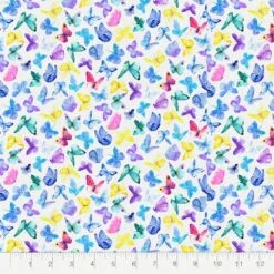 Fabric Editions White Butterflies Cotton Fabric -Michaels Fabric Sale 10735267 2