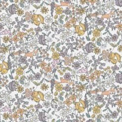 Fabric Editions White Peekaboo Cuties Cotton Fabric