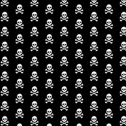 Fabric Editions Black Skulls Cotton Fabric 4 Fabric Editions Black Skulls Cotton Fabric - Image 2