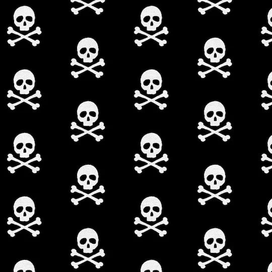 Fabric Editions Black Skulls Cotton Fabric 6 Fabric Editions Black Skulls Cotton Fabric - Image 4