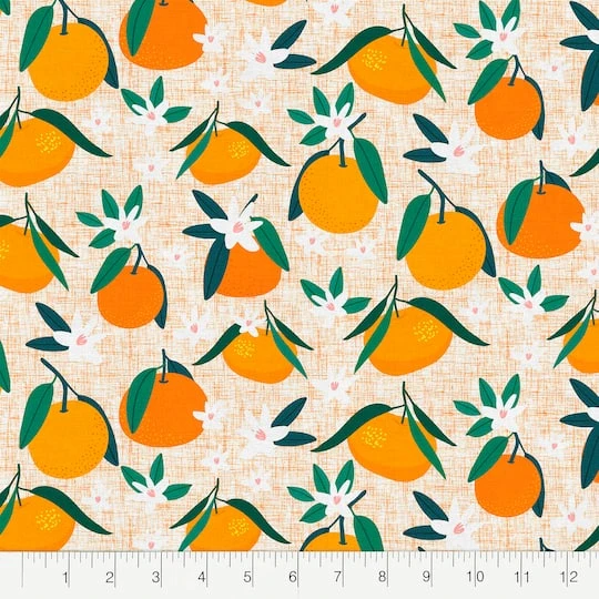 Madcap Cottage Prints Charming Orange Blooms Cotton Fabric 5 Madcap Cottage Prints Charming Orange Blooms Cotton Fabric - Image 3