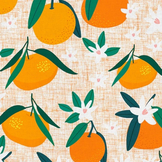 Madcap Cottage Prints Charming Orange Blooms Cotton Fabric 6 Madcap Cottage Prints Charming Orange Blooms Cotton Fabric - Image 4