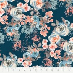 Fabric Editions Navy & Coral Floral Cotton Fabric 9 Fabric Editions Navy & Coral Floral Cotton Fabric -Michaels Fabric Sale 10735347 2
