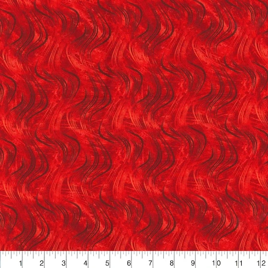 Fabric Traditions Red Brush Waves Blender Cotton Fabric 5 Fabric Traditions Red Brush Waves Blender Cotton Fabric - Image 3