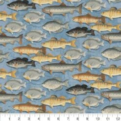 Fabric Traditions Blue Fish Cotton Fabric 7 Fabric Traditions Blue Fish Cotton Fabric -Michaels Fabric Sale 10736170 2