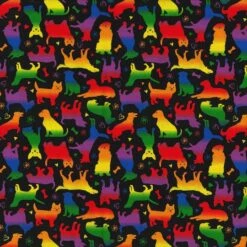Fabric Traditions Rainbow Dogs Cotton Fabric