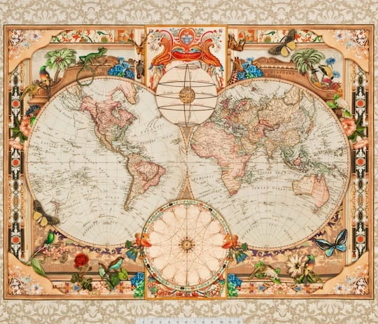 Robert Kaufman World Map Fabric 5 Robert Kaufman World Map Fabric - Image 3