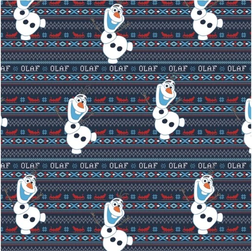 Licensed Disney Flannel - Olaf's Alpine Adventure Navy Flannel Fabric By The Yard 4 Licensed Disney Flannel - Olaf's Alpine Adventure Navy Flannel Fabric By The Yard - Image 2