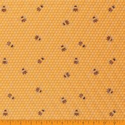 Mook Fabrics Double Faced Quilted Cotton Fabric [43 In. Wide] - By The Yard Bee Time Gold/White -Michaels Fabric Sale 1153372727514343088 1