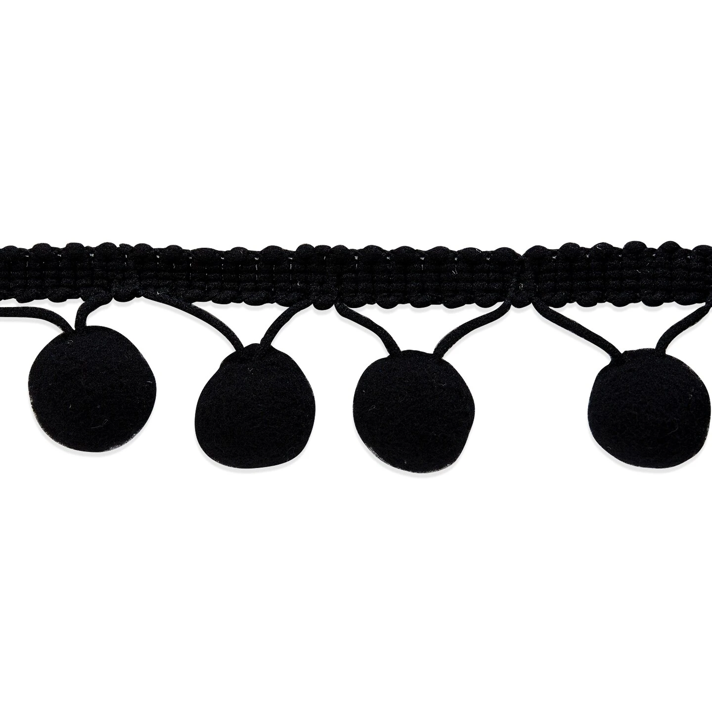 20 Yards Of 5/8"Lo Lita Pom Pom Fringe Trim | 20 Yard Cut Black 4 20 Yards Of 5/8"Lo Lita Pom Pom Fringe Trim | 20 Yard Cut Black - Image 2
