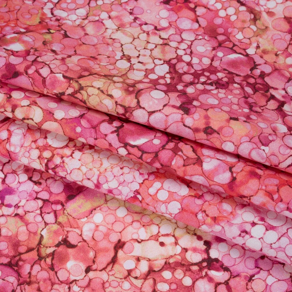 1 Yard Romance Bubbles Quilting Cotton Fabric Bliss Collection Pink Coral Design 43 Inch Width 6 1 Yard Romance Bubbles Quilting Cotton Fabric Bliss Collection Pink Coral Design 43 Inch Width - Image 4
