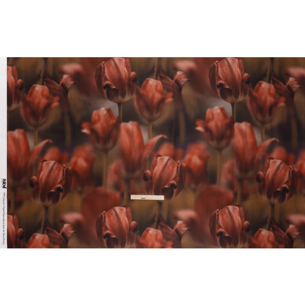 1 Yard Red Light Brown Large Tulip Polyester Mikado Fabric Exclusive Tulip Transformation Print 57 Inch Width 9 1 Yard Red Light Brown Large Tulip Polyester Mikado Fabric Exclusive Tulip Transformation Print 57 Inch Width - Image 7