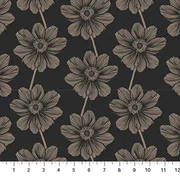 Black Floral Indelible By Anna Maria For Northcott Cotton 44"/45" Fabric Per Yard 5 Black Floral Indelible By Anna Maria For Northcott Cotton 44"/45" Fabric Per Yard - Image 3