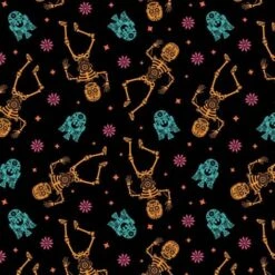 Disney's Star Wars Tossed Sugar Droids Black Cotton Fabric By The Yard